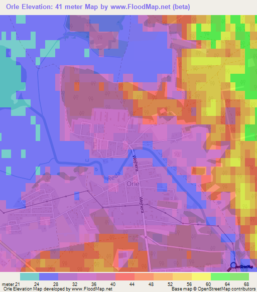 Orle,Poland Elevation Map