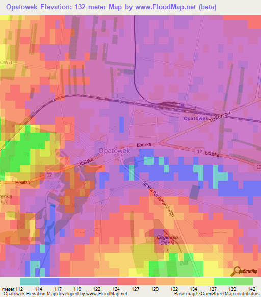 Opatowek,Poland Elevation Map