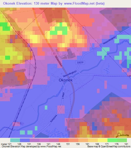 Okonek,Poland Elevation Map