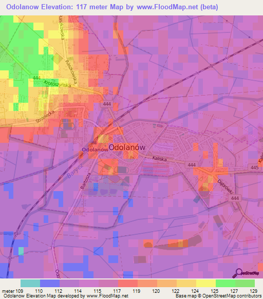 Odolanow,Poland Elevation Map