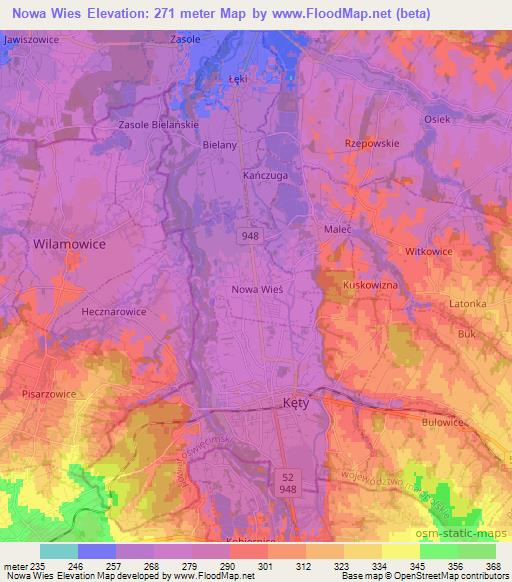 Nowa Wies,Poland Elevation Map