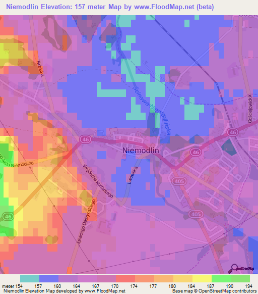 Niemodlin,Poland Elevation Map
