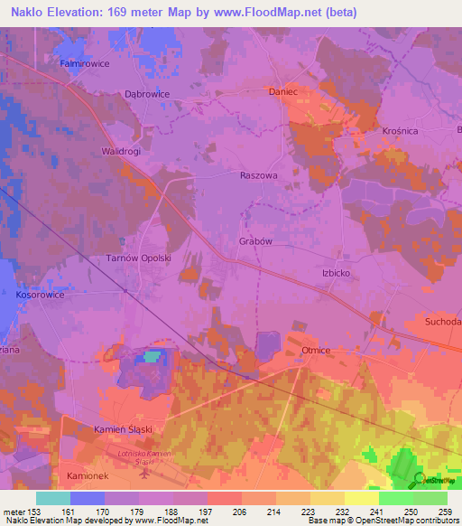 Naklo,Poland Elevation Map