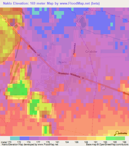 Naklo,Poland Elevation Map