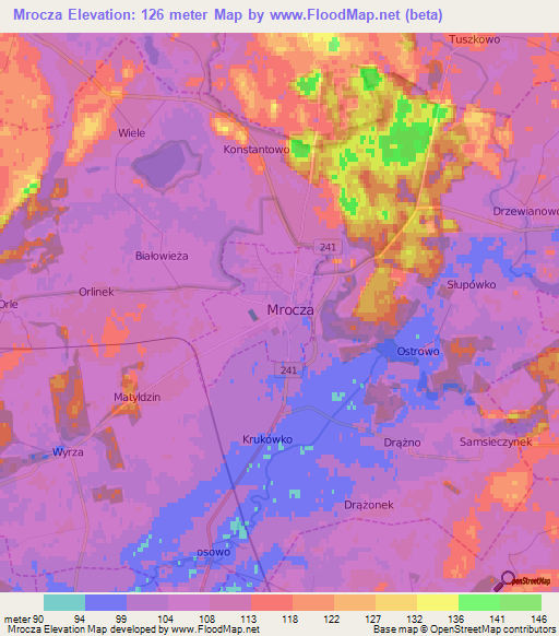 Mrocza,Poland Elevation Map