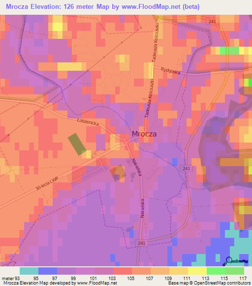 Mrocza,Poland Elevation Map
