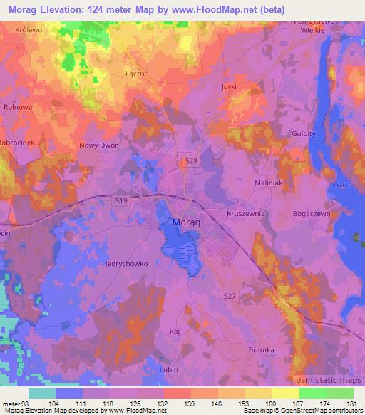 Morag,Poland Elevation Map