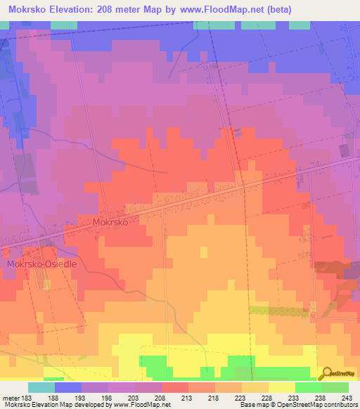 Mokrsko,Poland Elevation Map