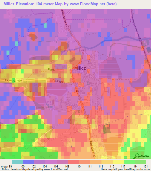 Milicz,Poland Elevation Map
