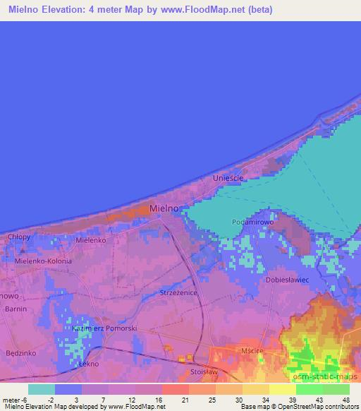Mielno,Poland Elevation Map
