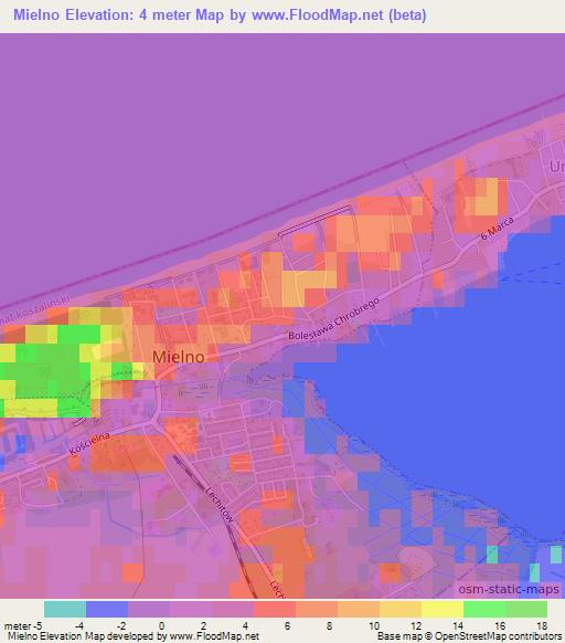 Mielno,Poland Elevation Map