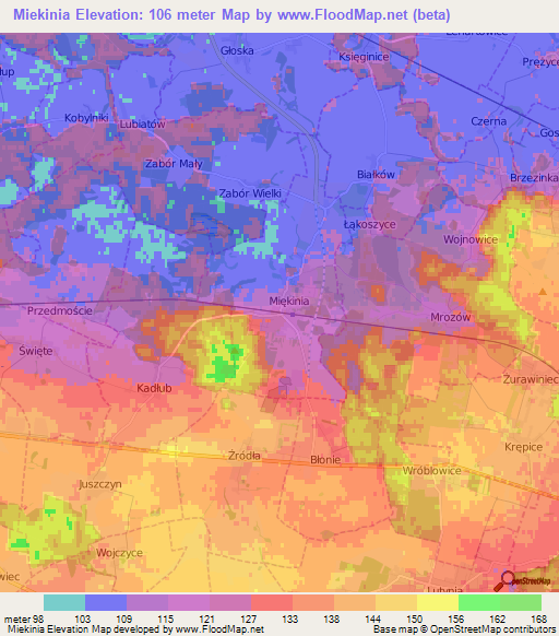 Miekinia,Poland Elevation Map