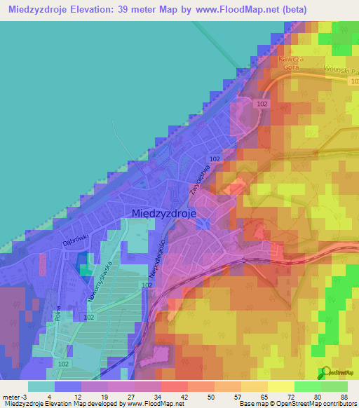 Miedzyzdroje,Poland Elevation Map