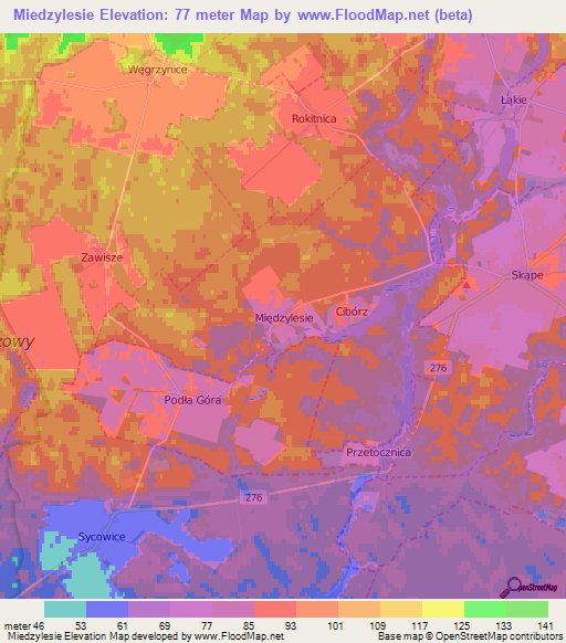 Miedzylesie,Poland Elevation Map