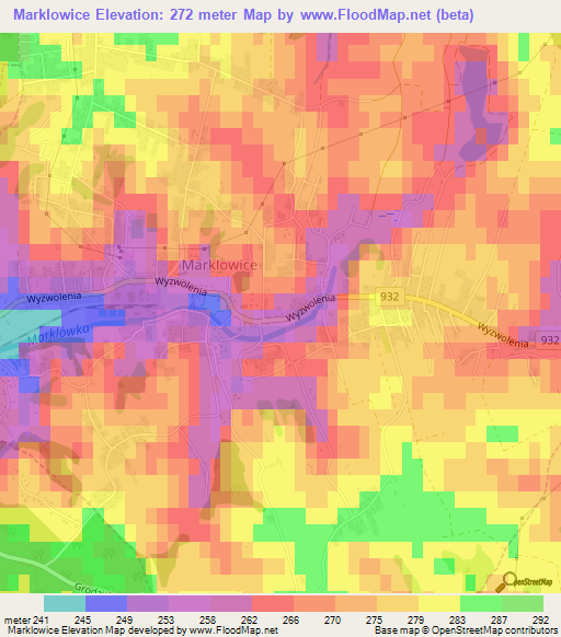 Marklowice,Poland Elevation Map