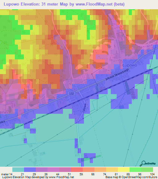 Lupowo,Poland Elevation Map