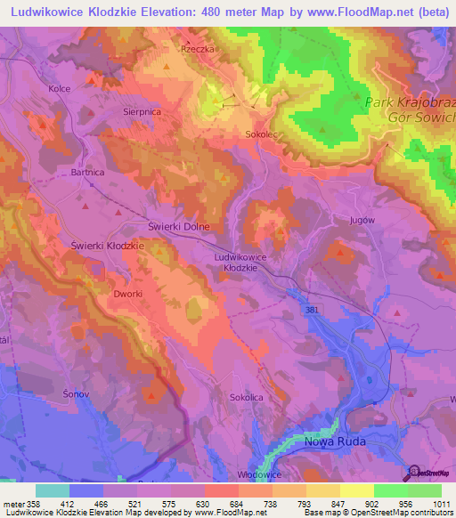 Ludwikowice Klodzkie,Poland Elevation Map