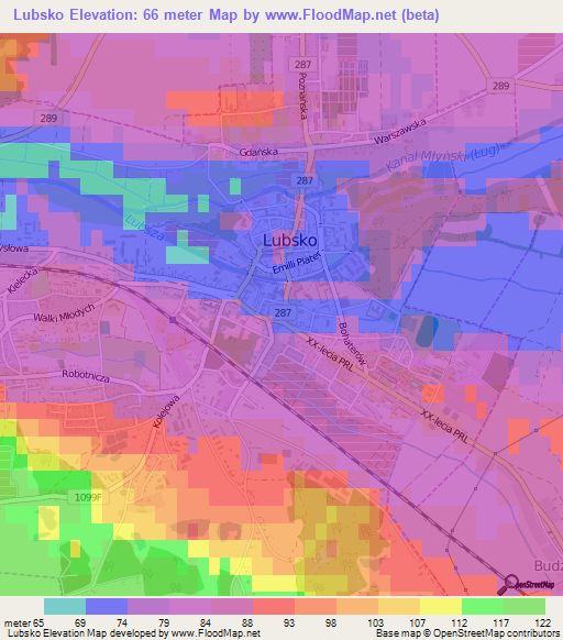Lubsko,Poland Elevation Map