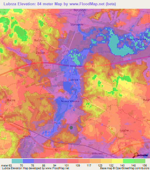 Lubrza,Poland Elevation Map
