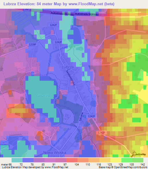 Lubrza,Poland Elevation Map