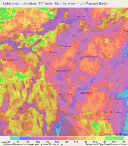 Lubichowo,Poland Elevation Map