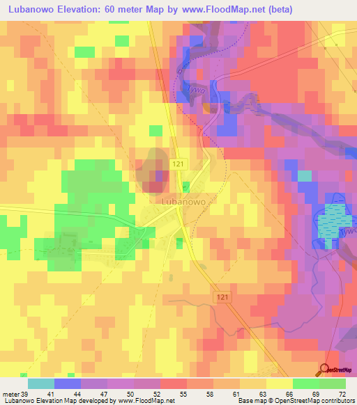 Lubanowo,Poland Elevation Map