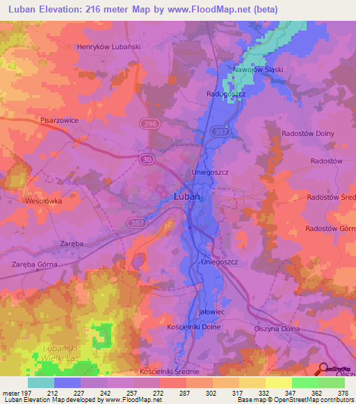 Luban,Poland Elevation Map