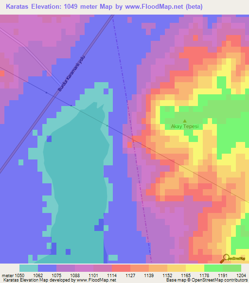 Karatas,Turkey Elevation Map