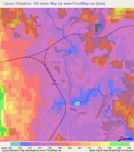 Lipusz,Poland Elevation Map
