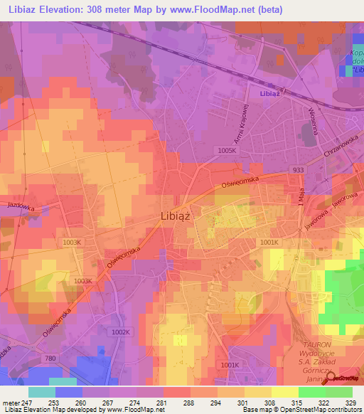 Libiaz,Poland Elevation Map