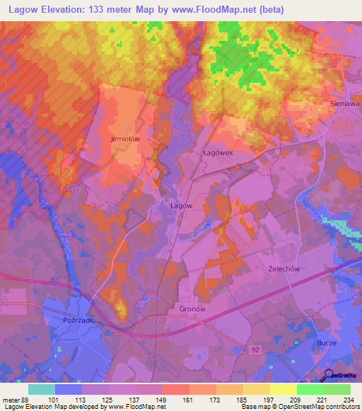 Lagow,Poland Elevation Map