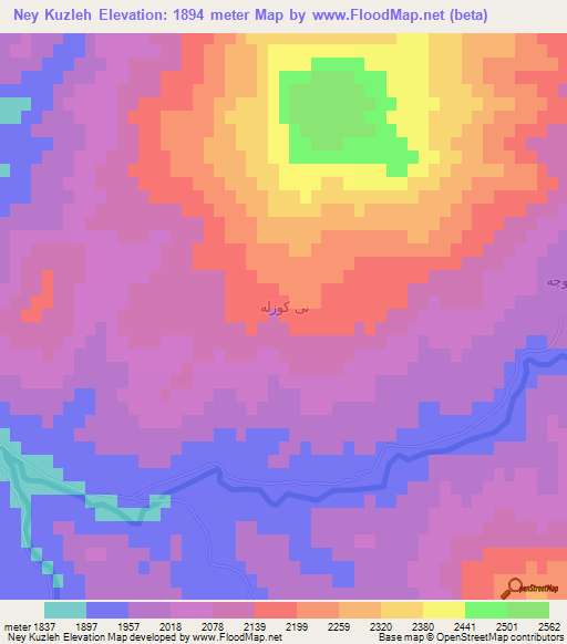 Ney Kuzleh,Iran Elevation Map