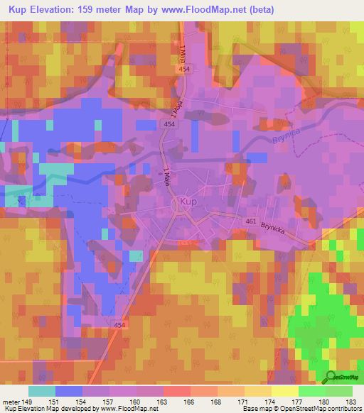 Kup,Poland Elevation Map