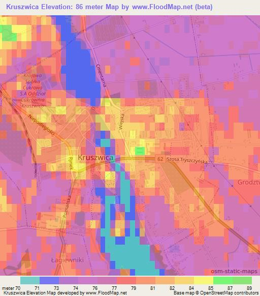 Kruszwica,Poland Elevation Map