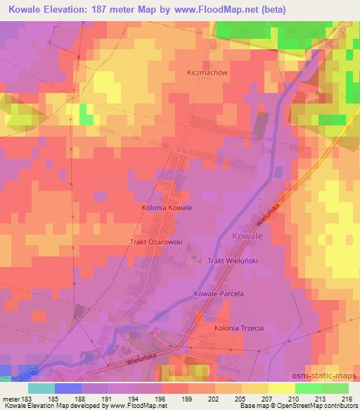 Kowale,Poland Elevation Map