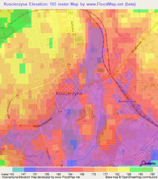 Koscierzyna,Poland Elevation Map