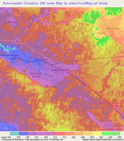 Kolonowskie,Poland Elevation Map