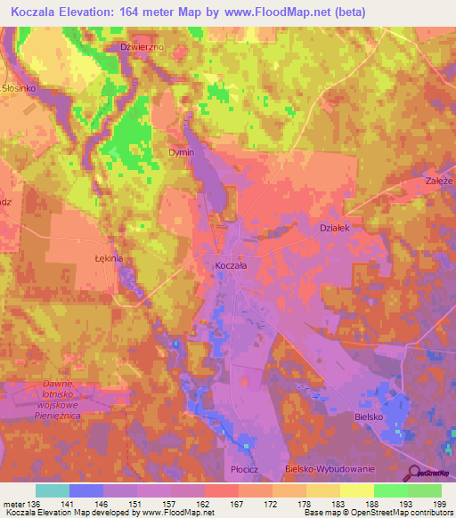 Koczala,Poland Elevation Map