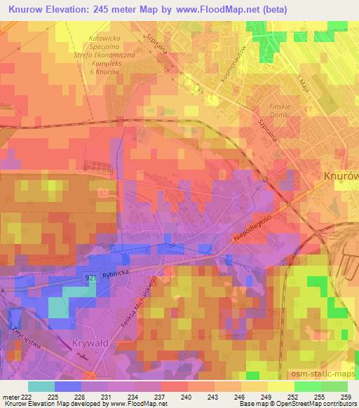 Knurow,Poland Elevation Map
