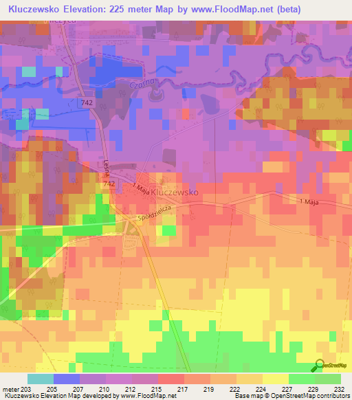Kluczewsko,Poland Elevation Map