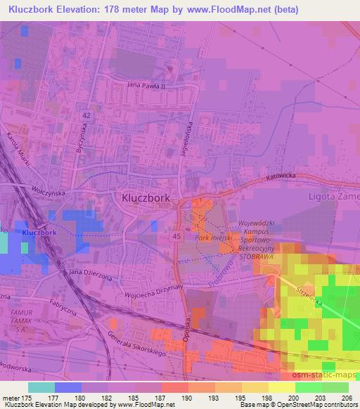 Kluczbork,Poland Elevation Map