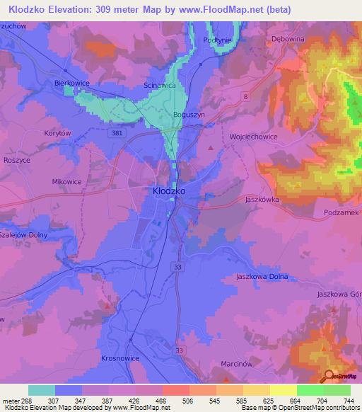 Klodzko,Poland Elevation Map