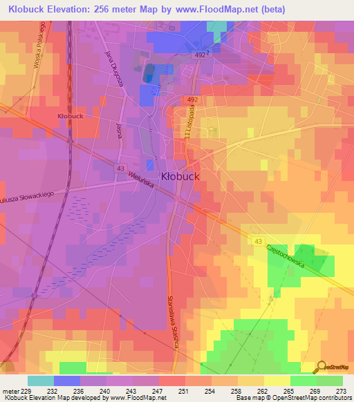Klobuck,Poland Elevation Map