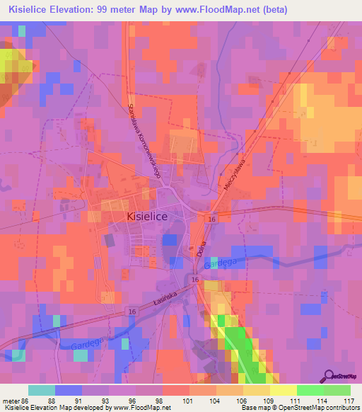 Kisielice,Poland Elevation Map