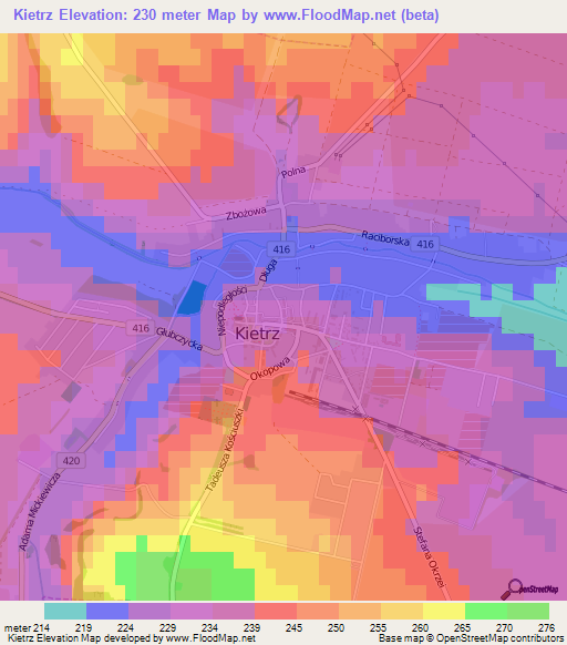 Kietrz,Poland Elevation Map