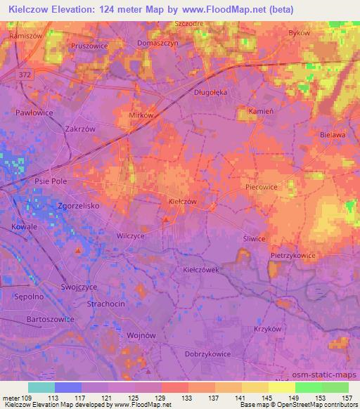 Kielczow,Poland Elevation Map