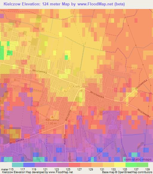 Kielczow,Poland Elevation Map