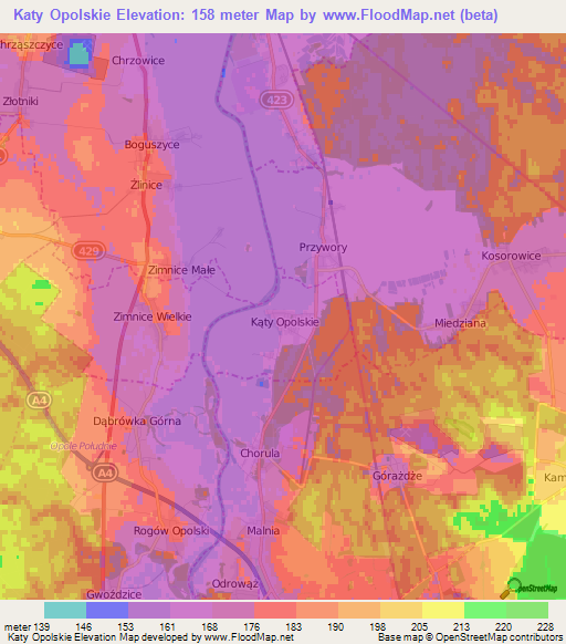 Katy Opolskie,Poland Elevation Map