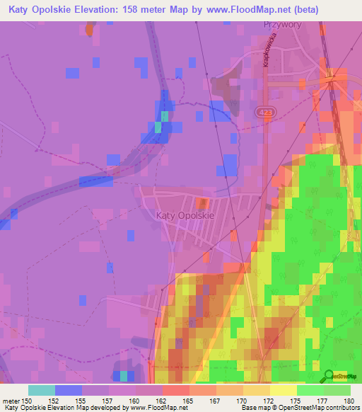 Katy Opolskie,Poland Elevation Map