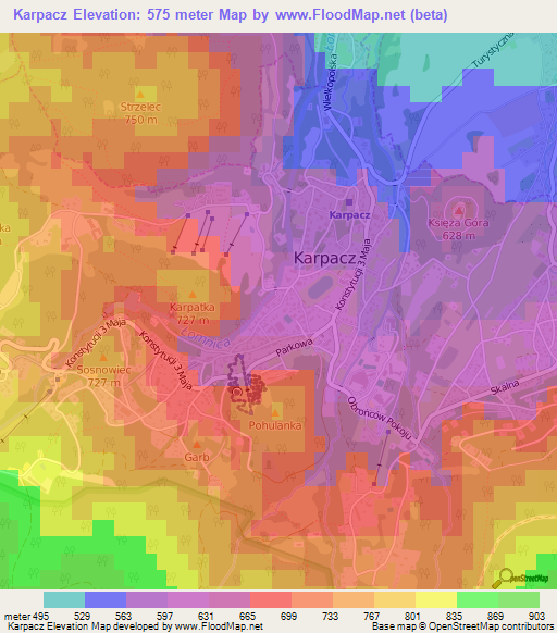 Karpacz,Poland Elevation Map